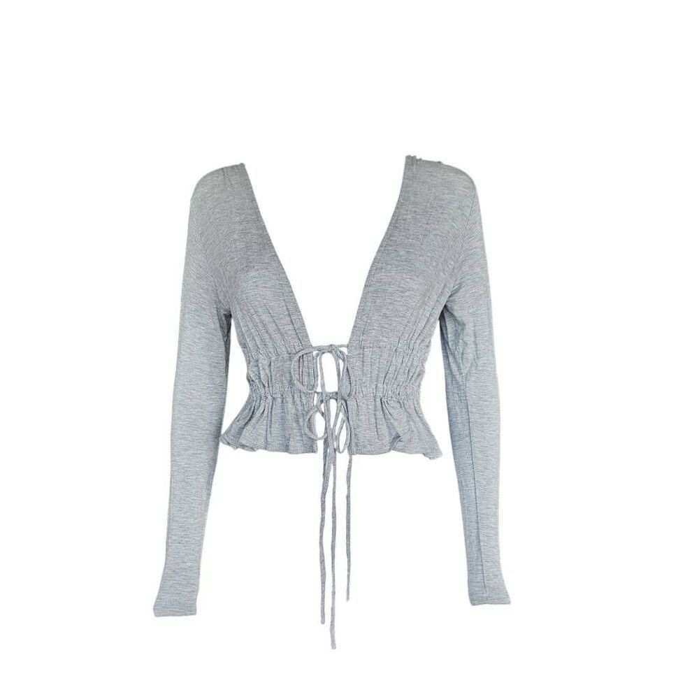 coquette tie-front cardigan